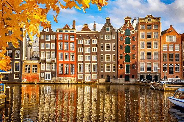 dutch city channel during the autumn